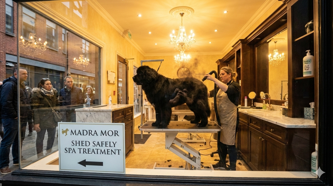 A close, healthy coat finish after a Madra Mór treatment